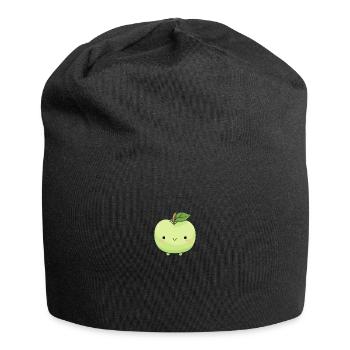 Verger vert de pommiers mignons cueillant des fruits kawaii - Bonnet en jersey - noir - Devant
