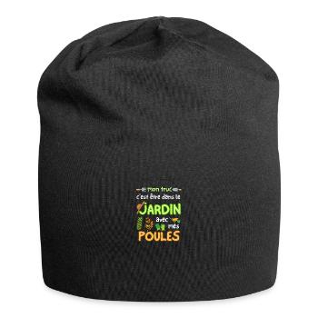 My Garden and My Chickens Gift from the Amate Gardener - Jersey Beanie - black - Front