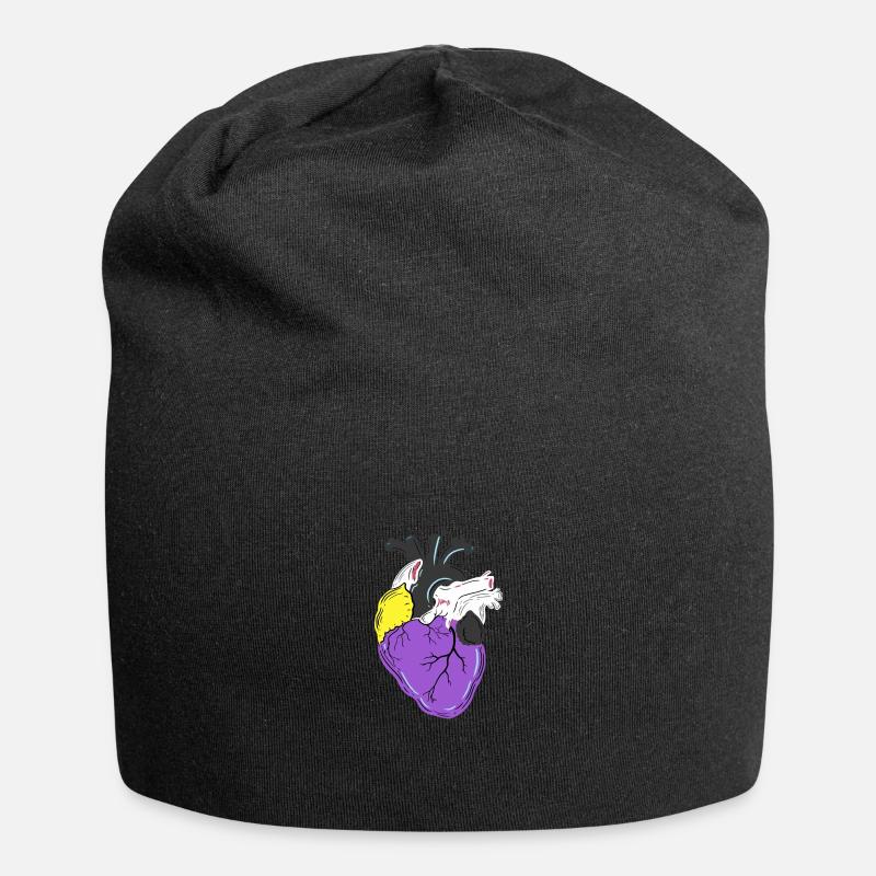 Nonbinary Pride Herz Nonbinary Pride - Jersey-Beanie - Schwarz
