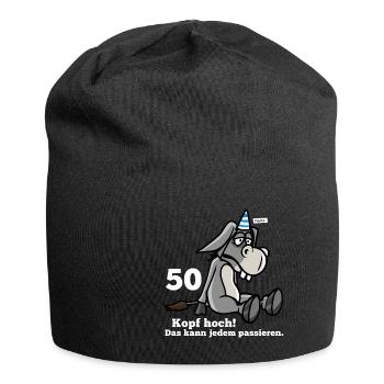 50 Head Up That Can Pass Anything Donkey 50 Gebu - Jersey Beanie - black - Front