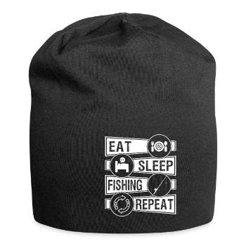 Angeln und ich - Jersey-Beanie - Schwarz - Vorne