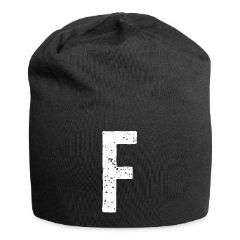 F-Buchstabe - Jersey-Beanie - Schwarz - Vorne