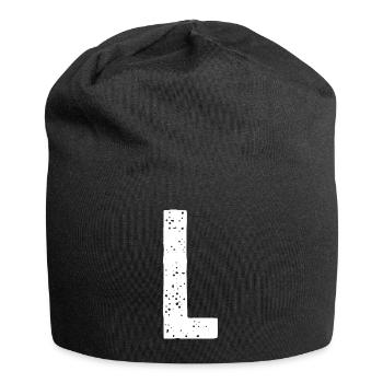 L-Buchstabe - Jersey-Beanie - Schwarz - Vorne
