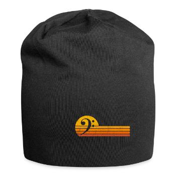 Bass clef bass clef retro bass player gift - Jersey Beanie - black - Front