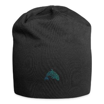 ORCA geometrisch Wal Fisch abstrakt Geschenk - Jersey-Beanie - Schwarz - Vorne