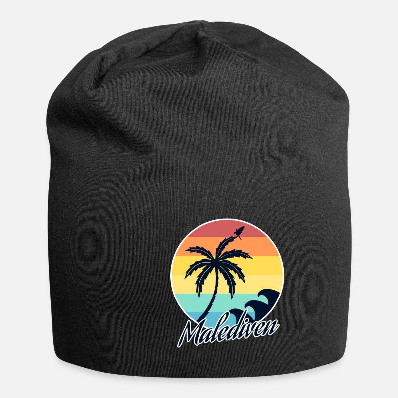 Malediven - Jersey-Beanie - Schwarz