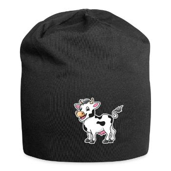Süße Kuh - Jersey-Beanie - Schwarz - Vorne