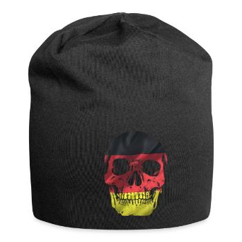 Allemagne Skull Halloween tête de mort allemande - Bonnet en jersey - noir - Devant