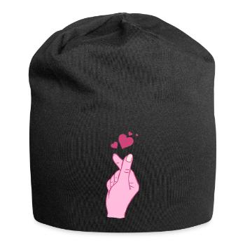 Finger Heart Korean Pop Music Symbole de la main - Bonnet en jersey - noir - Devant