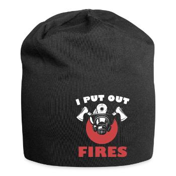 I extinguish fires funny firefighter rescuer Feue - Jersey Beanie - black - Front