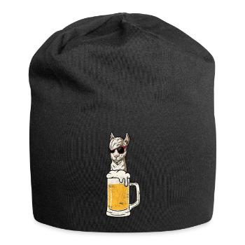 Alpaga Lama Bière Bière Amateurs Cadeau - Bonnet en jersey - noir - Devant