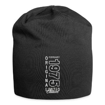 50th Birthday Gift Husband Original February 1975 - Jersey Beanie - black - Front