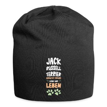 Jack Russell Terrier Joie de vivre - Bonnet en jersey - noir - Devant