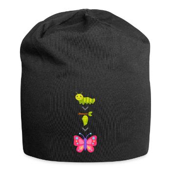 Caterpillar to Butterfly Transformation - Jersey Beanie - black - Front
