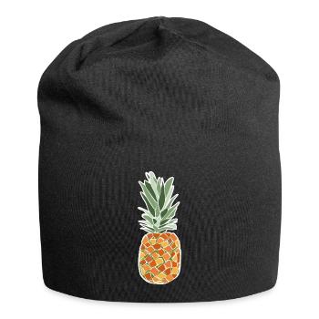 Tropical Pineapple – Fruity Pop Illustration - Jersey Beanie - black - Front