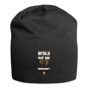 Stolz auf die Herkunft - Jersey-Beanie - Schwarz - Vorne