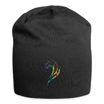 Gothic Tattoo gelb gruen marmoriert - Jersey-Beanie - Schwarz - Vorne