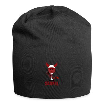 Säufel Teufel Säufer Wortwitz Red wine Wine - Jersey Beanie - black - Front
