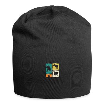 Büffel Rind Ochsen - Jersey-Beanie - Schwarz - Vorne