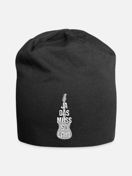 Gitarre - Jersey-Beanie - Schwarz