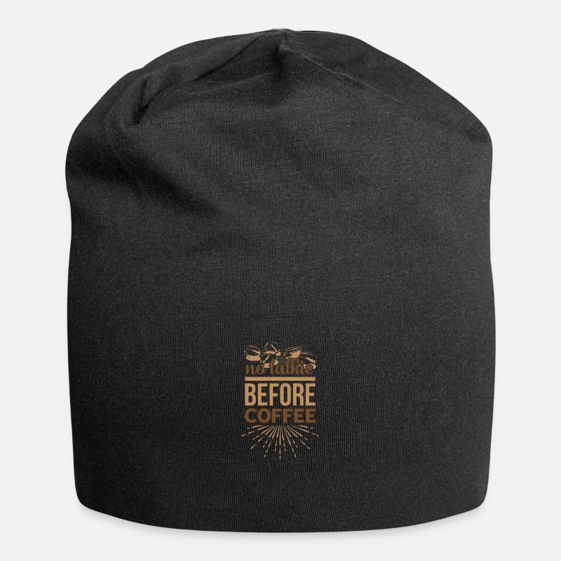 no talkie before coffee - Jersey-Beanie - Schwarz