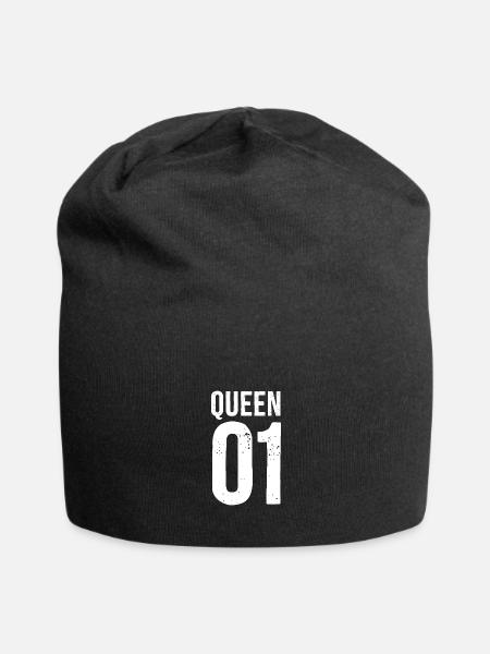 Queen 01 Partnerlook - Jersey-Beanie - Schwarz