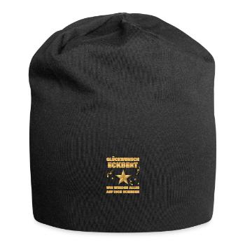 Eckbert als Kollegin - Jersey-Beanie - Schwarz - Vorne
