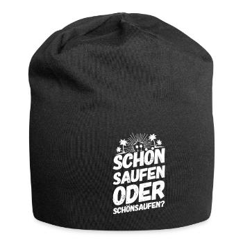 Mallorca Trinkteam Trinkspruch Schön Saufen - Jersey-Beanie - Schwarz - Vorne