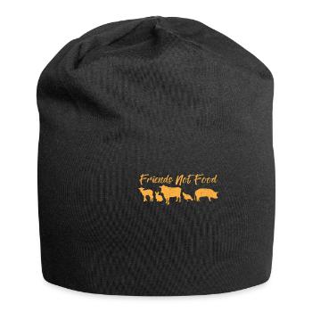 amis pas de la nourriture végétalienne - Bonnet en jersey - noir - Devant