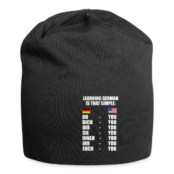 Deutsch lernen kann so einfach sein - Englisch - Jersey-Beanie - Schwarz - Vorne