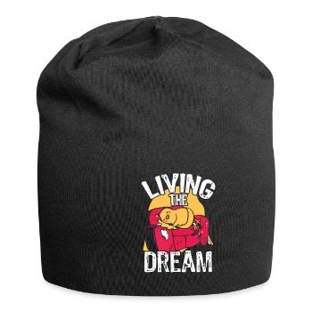 Schlafende Ente Traum - Jersey-Beanie - Schwarz - Vorne