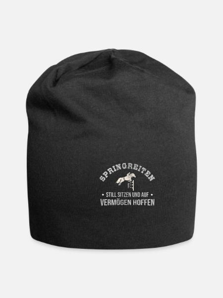 Springreiten - Jersey-Beanie - Schwarz