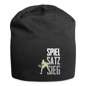 Tennis Spiel Satz Sieg - Jersey-Beanie - Schwarz - Vorne