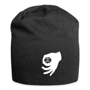 Rein geguckt Jugend Handzeichen Reingeguckt Lustig - Jersey-Beanie - Schwarz - Vorne