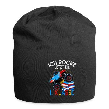 Monstertruck Auto Crash 1. Klasse Schulkind Schule - Jersey-Beanie - Schwarz - Vorne