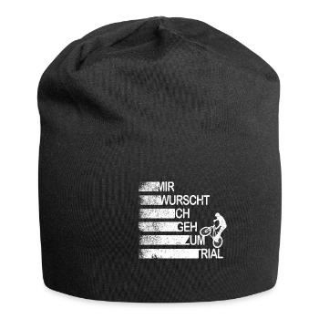 Mir Egal Wurscht Trial Mountainbike BMX Biker - Jersey-Beanie - Schwarz - Vorne