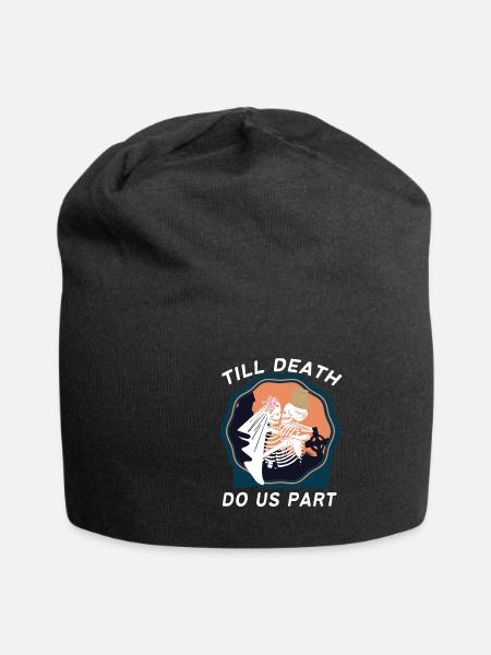 Couple Skeleton Til' Death Do Us Part - Jersey Beanie - black