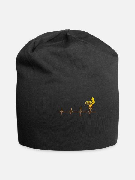 Trial Bike Fahrrad Heartbeat Herzschlag Parcours - Jersey-Beanie - Schwarz