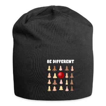 Sei Anders Jeck Rote Nase Karneval Clownsnase - Jersey-Beanie - Schwarz - Vorne
