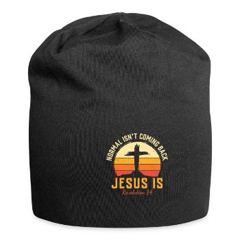 Normal Isn't Coming Back Jesus Is - Jersey-Beanie - Schwarz - Vorne
