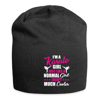 Funny I'm A Karate Girl - Jersey-Beanie - Schwarz - Vorne