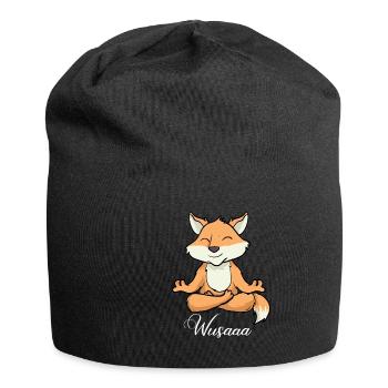 Auszeit Durchatmen Wusaaa Fuchs - Jersey-Beanie - Schwarz - Vorne