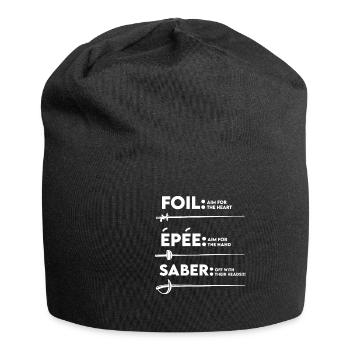 Fencing Foil Epee Saber - Jersey-Beanie - Schwarz - Vorne