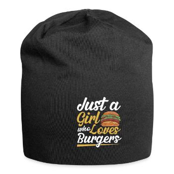 A Girl Who Loves Burgers - Jersey-Beanie - Schwarz - Vorne