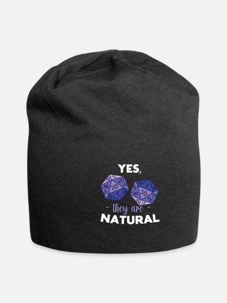 Funny Board Game Yes They Are Natural - Jersey-Beanie - Schwarz