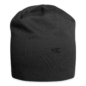 Hop Vino in den Kopp Wein Saufen Party Weinfest - Jersey-Beanie - Schwarz - Vorne