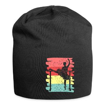 Vintage Retro Ballerina Dancing Ballet - Jersey-Beanie - Schwarz - Vorne