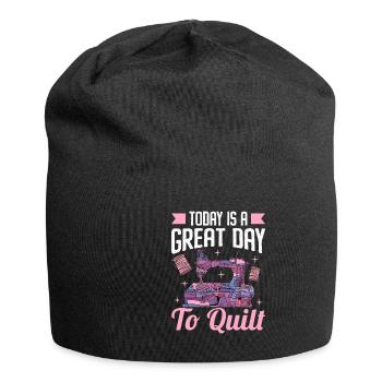 Today Is A Great Day To Quilt - Jersey-Beanie - Schwarz - Vorne