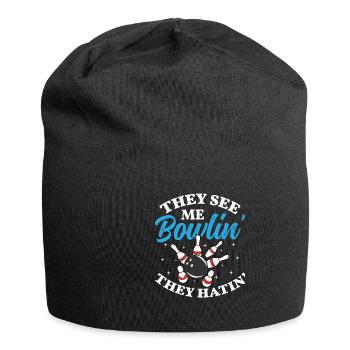 Funny They See Me Bowlin They Hatin - Jersey-Beanie - Schwarz - Vorne