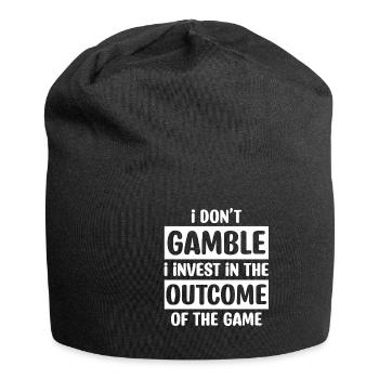 Funny Poker I Invest - Jersey-Beanie - Schwarz - Vorne